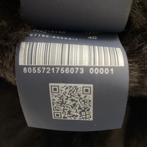 Herno Black Faux Fur Vest Sleeveless Gold Zip Slip Pockets Quilted 40 4 S - Picture 10 of 11